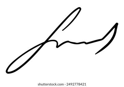 Handwritten fake signature. Isolated doodle on white background, vector illustration