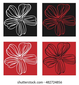 Handwritten flower squares