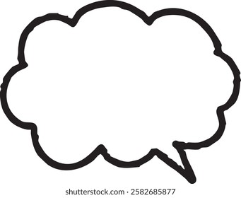 Handwritten fluffy speech bubble illustration