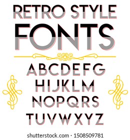 Handwritten font alphabet script typeface handcrafted letters named Retro Style Fonts