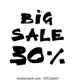 Handwritten font â?? Big sale on white background