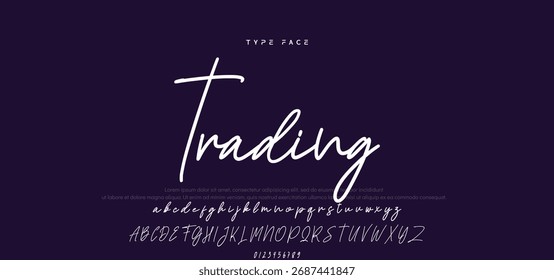 Handwritten Font Calligraphy Logotype Script Font Type Font lettering handwritten, Illustration vector, for design