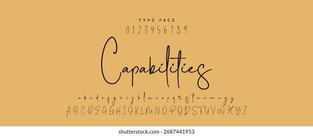 Handwritten Font Calligraphy Logotype Script Font Type Font lettering handwritten, Illustration vector, for design