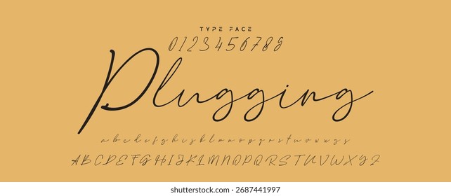 Handwritten Font Calligraphy Logotype Script Font Type Font lettering handwritten, Illustration vector, for design