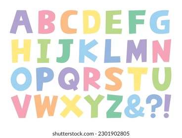 handwritten font cute alphabet material