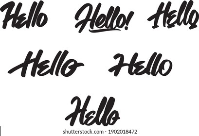 handwritten font hello vector lettering