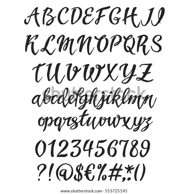 Handwritten Font Letters Brush Font Uppercase Stock Vector (Royalty ...