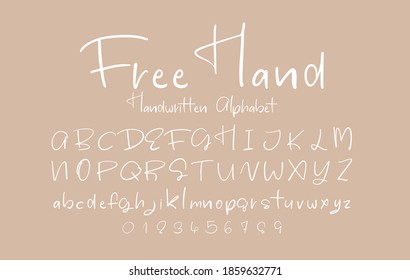 Handwritten font and number for creative artwork design such as signature, name card, typography, vintage poster, book cover, children book, Christmas greeting card, retro banner and so on.
