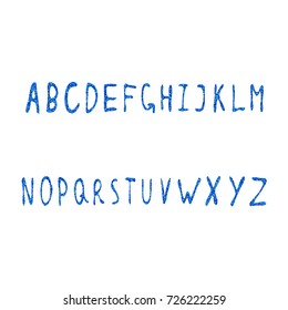Handwritten font from sequins. Brilliant hand-written letters for design. Font of glitter. Vector illustration