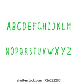 Handwritten font from sequins. Brilliant hand-written letters for design. Font of glitter. Vector illustration