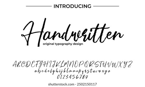 Handwritten Font Stylish brush painted an uppercase vector letters, alphabet, typeface