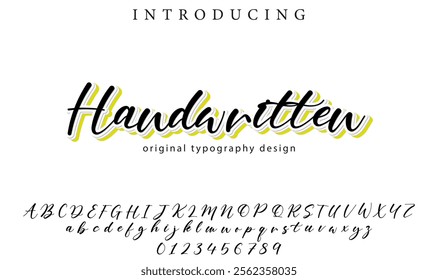 Handwritten Font Stylish brush painted an uppercase vector letters, alphabet, typeface