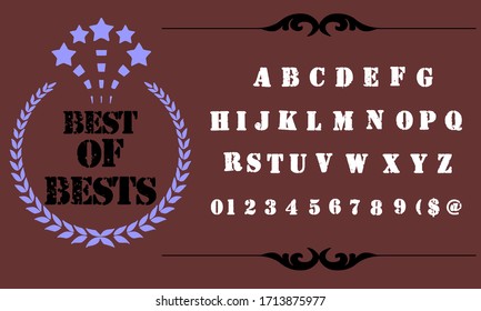Handwritten fonts and alphabets, calligraphic characters, numbers and vintage vector illustrations