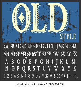Handwritten fonts and alphabets, calligraphic characters, numbers and vintage vector illustrations named Old Style