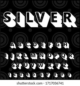 Handwritten fonts and alphabets, calligraphic characters, numbers and vintage vector illustrations named Silver