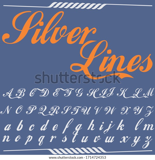 Handwritten Fonts Alphabets Calligraphic Characters Numbers Stock ...