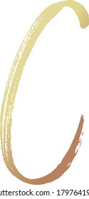 Handwritten Golden Color Letter C