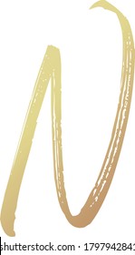 Handwritten Golden Color Letter N