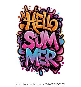 handwritten graffiti art about summer