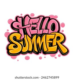handwritten graffiti art about summer