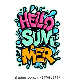 handwritten graffiti art about summer