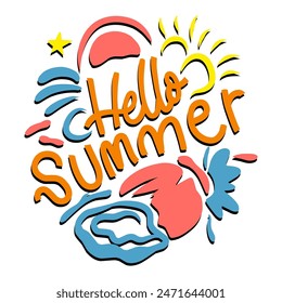 handwritten graffiti art about summer