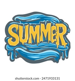 handwritten graffiti art about summer