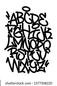 Hand Written Graffiti Font Alphabet Vector Stock Vector (Royalty Free ...