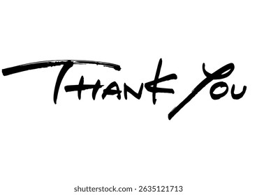 Handwritten Graphic Text Material. "thank you"