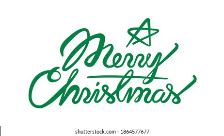 Handwritten Green Merry Christmas Script
