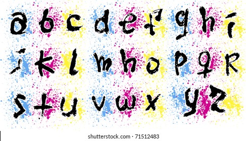 Handwritten grunge alphabets