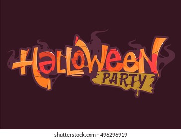 Handwritten Halloween lettering. Trick or treat graffiti with scary effects for invitation or greeting cards, party and sale design.