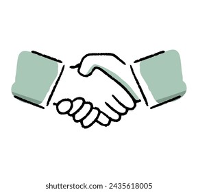 Handwritten handshake vector illustration material.