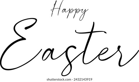 Handwritten "Happy Easter" on a transparent background. Vector Easter card for your design. Vector EPS 10