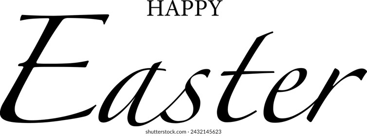 Handwritten "Happy Easter" on a transparent background. Vector Easter card for your design. Vector EPS 10