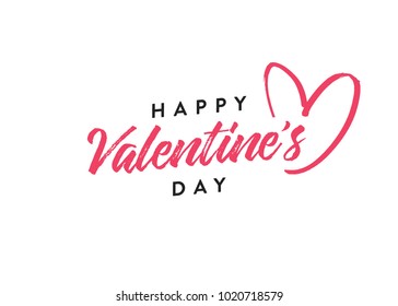 Handwritten Happy Valentine's Day Background, Valentine's Day Text, Love Holiday Background, Love Greeting Card, I Love You Background, Vector Illustration Background