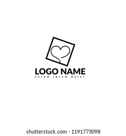 Handwritten heart logo concept
