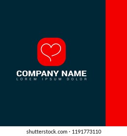 Handwritten heart logo concept