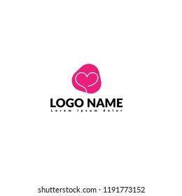 Handwritten heart logo concept