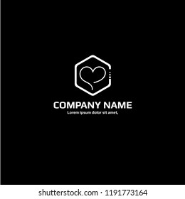 Handwritten heart logo concept
