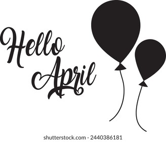 Escrito a mano, hola abril, mensaje de letras. Cita de bienvenida de abril con hojas . Letras modernas. Hola diseño de abril para tarjetas, banners, carteles.