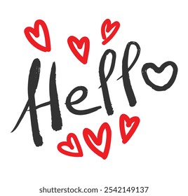Handwritten Hello Greeting Design Vector illustration