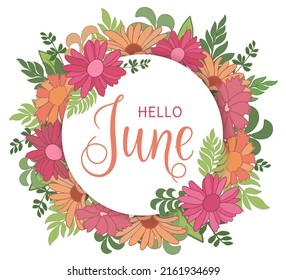 Handwritten Hello June Lettering Message June Stock Vector (Royalty ...