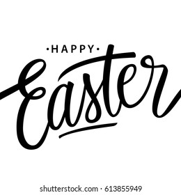 Handwritten holiday wishes of a Happy Easter. Vector illustration.