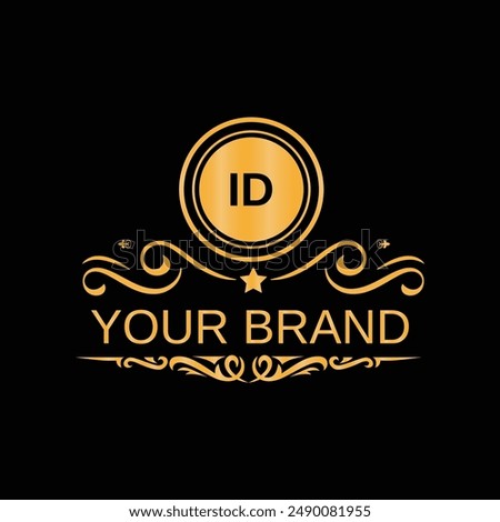 Handwritten ID letters logo design with vector