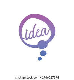 handwritten idea logo on white background