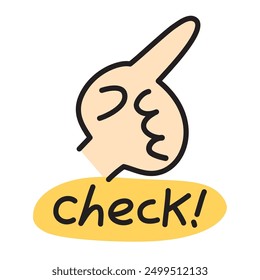 Handwritten index finger check mark icon