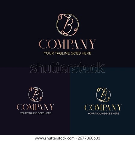 Handwritten initial B letter Signature Logo for Hair Saloon,  Wedding, Fashion, Jewelry, Boutique, Botanical, Floral, beauty, makeup and Business Identity Pro Vector