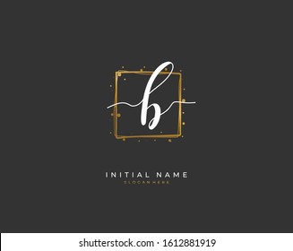 Handwritten initial letter B for identity and logo. Vector logo template with handwriting and signature style.