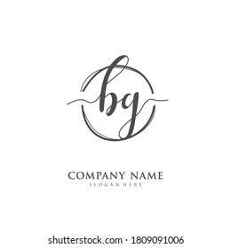 Handwritten initial letter BG for identity and logo. Vector logo template with handwriting and signature style.
